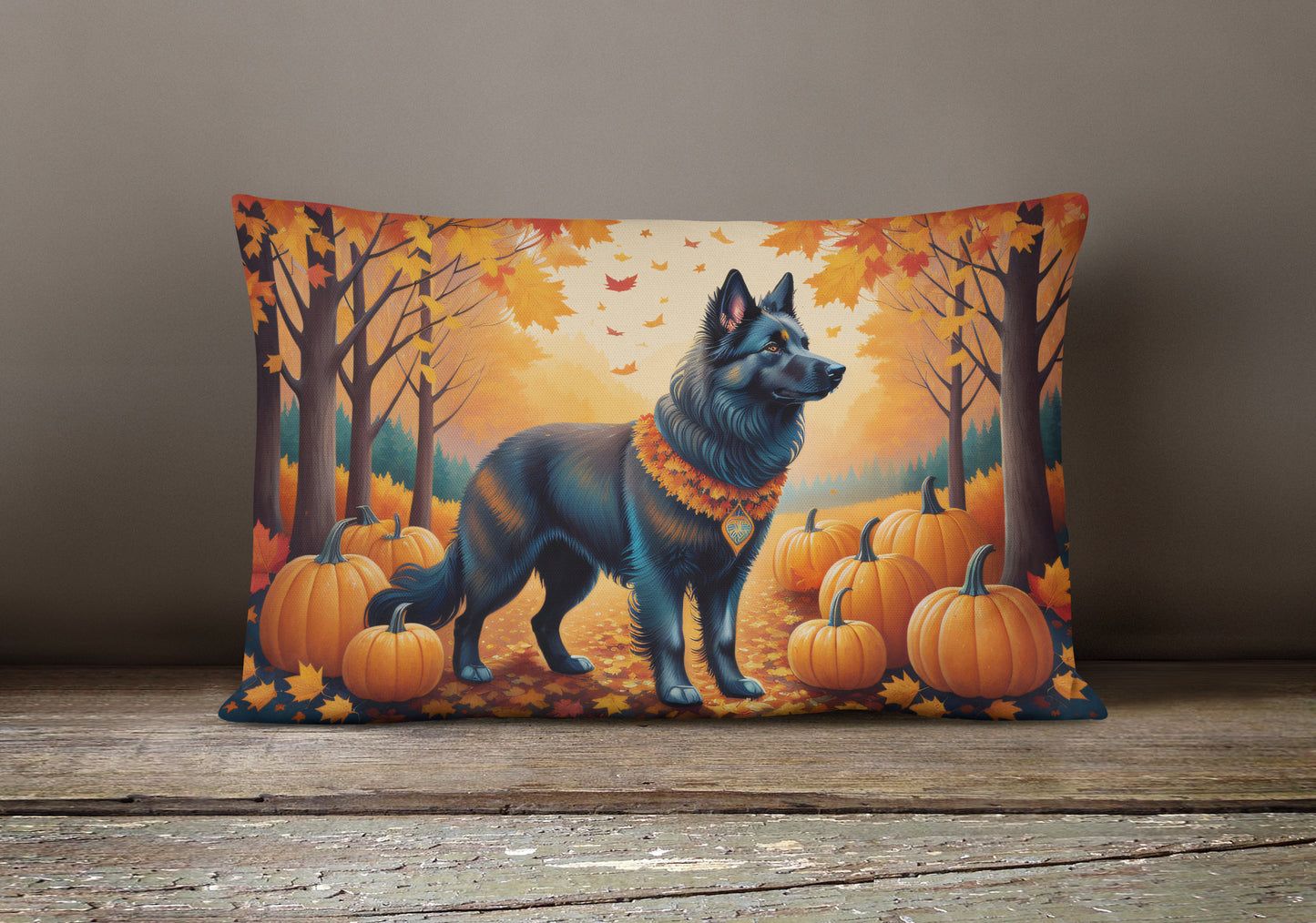 Belgian Sheepdog Fall Throw Pillow