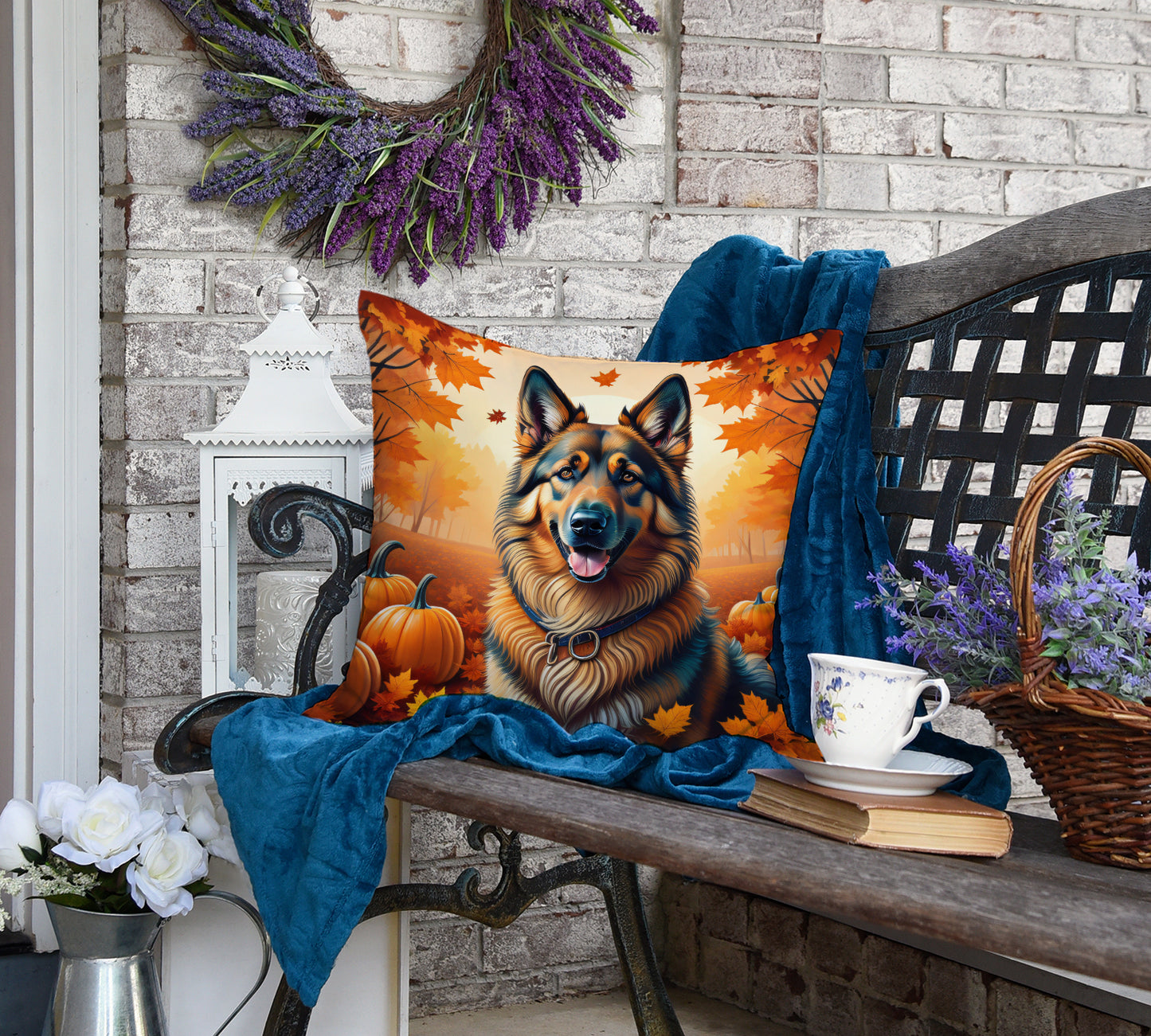 Belgian Tervuren Fall Throw Pillow