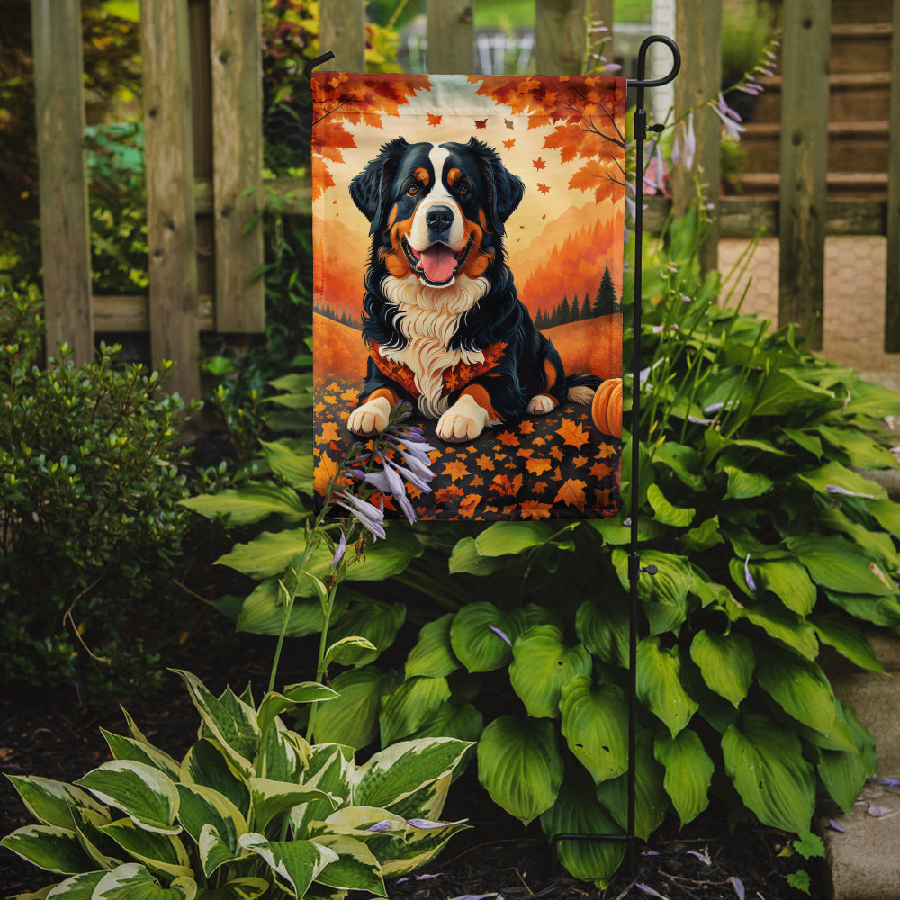 Bernese Mountain Dog Fall Garden Flag