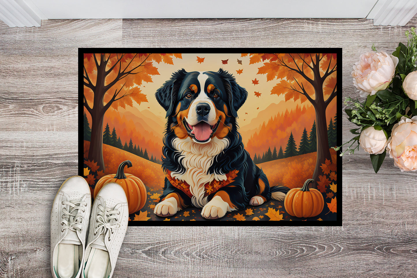 Bernese Mountain Dog Fall Doormat