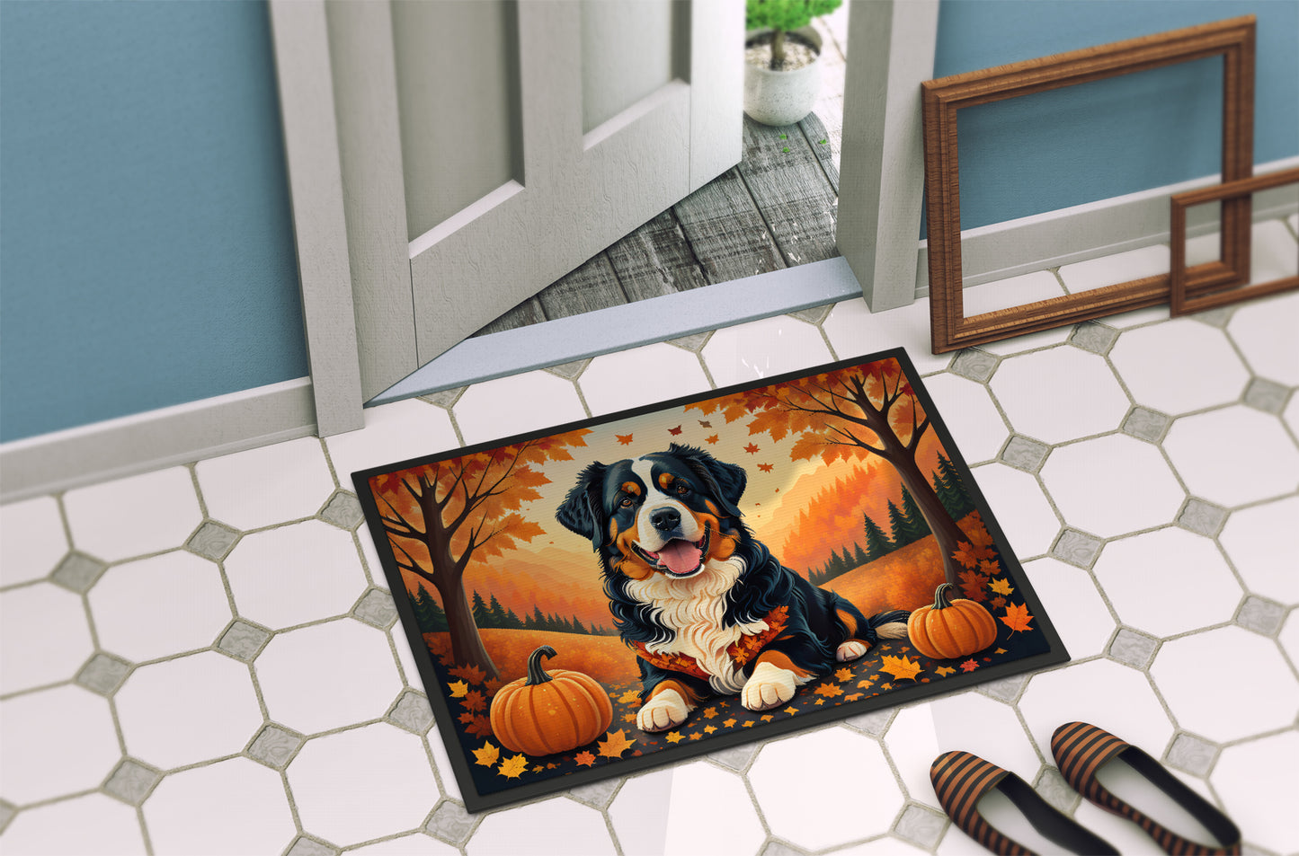 Bernese Mountain Dog Fall Doormat