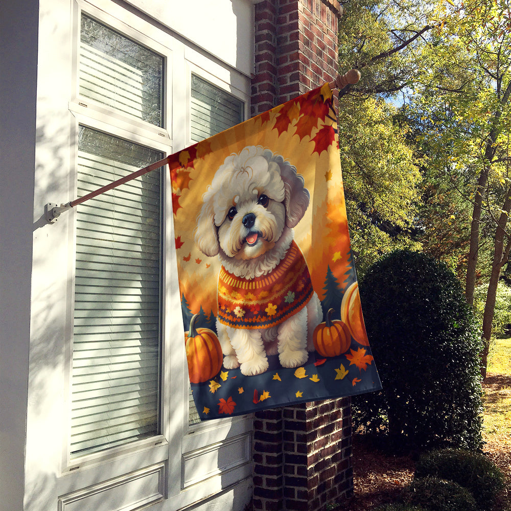 Bichon Frise Fall House Flag