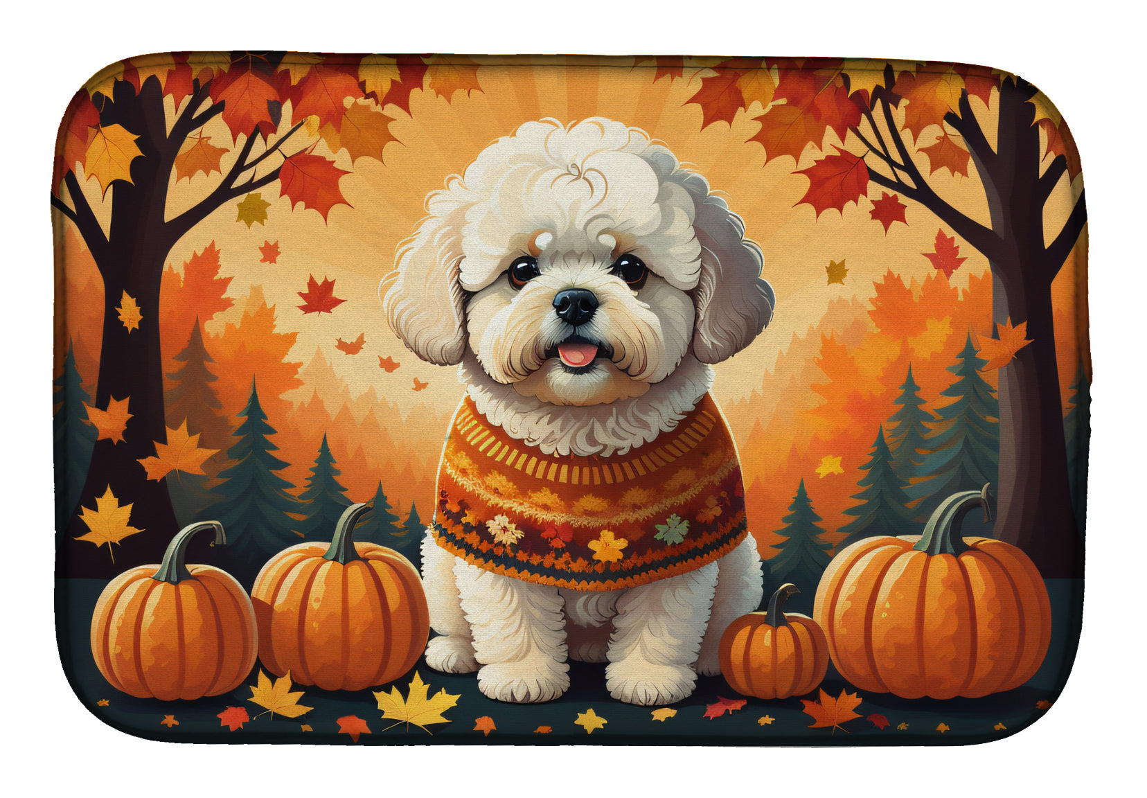 Buy this Bichon Frise Fall Dish Drying Mat