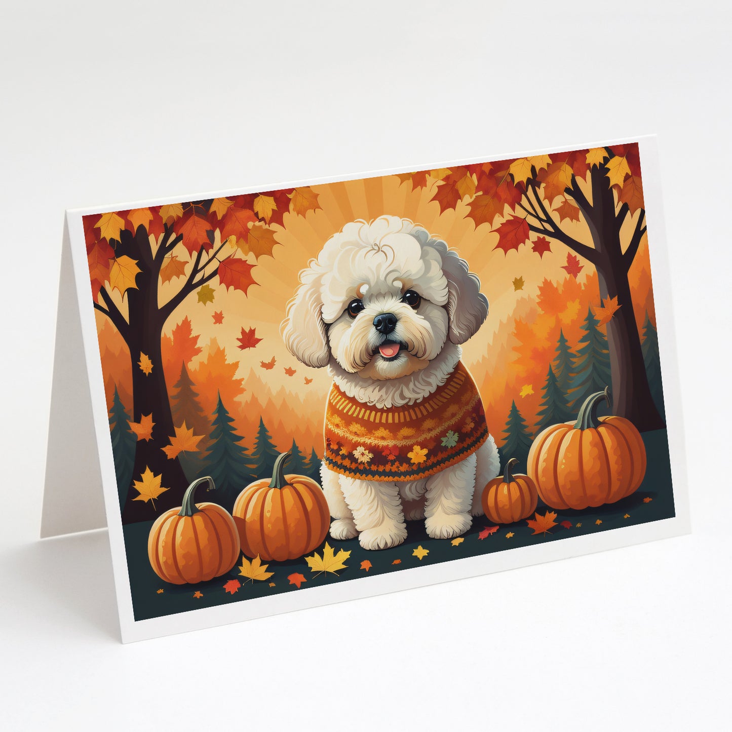 Buy this Bichon Frise Fall Greeting Cards Pack of 8