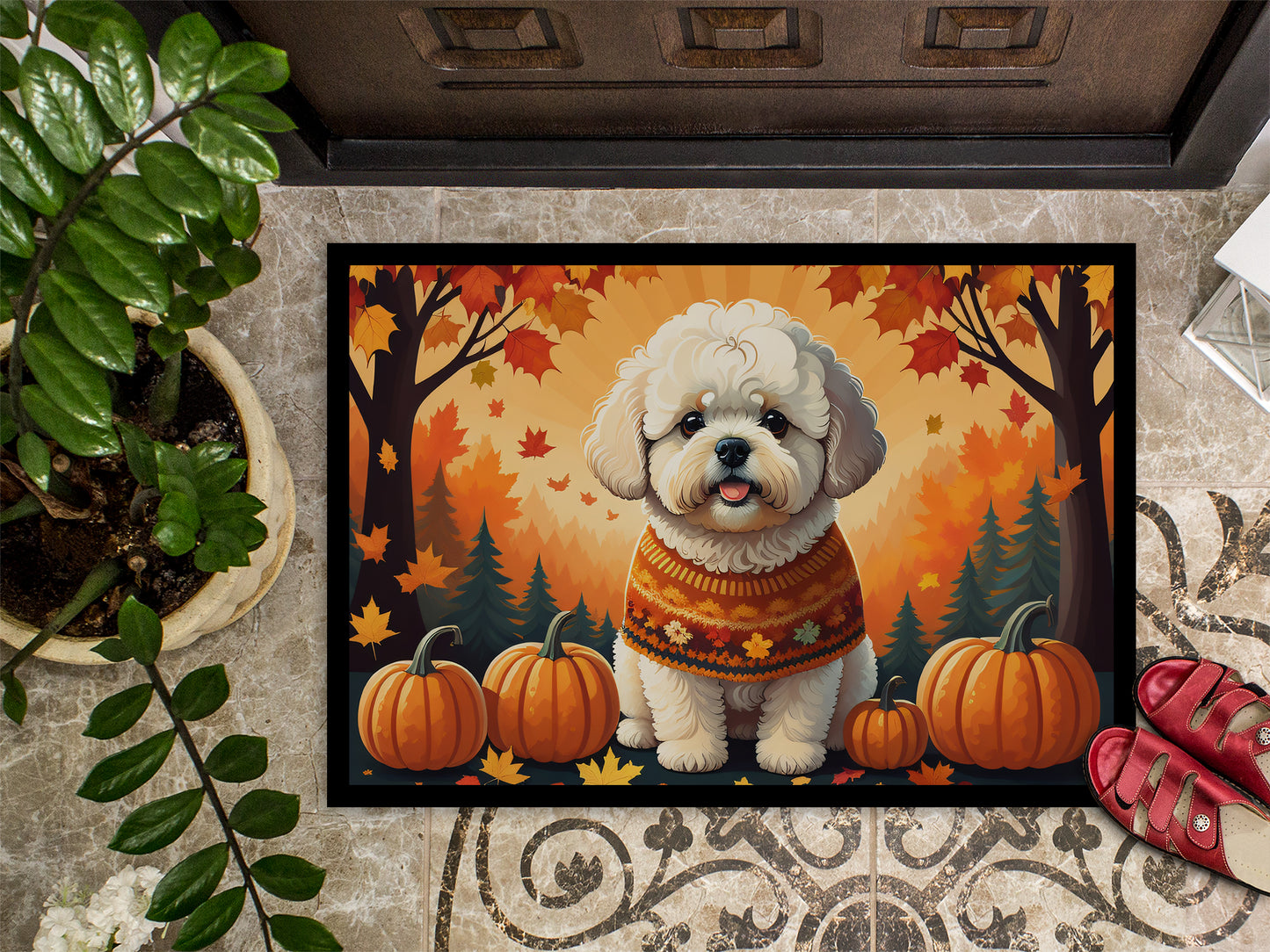 Bichon Frise Fall Doormat