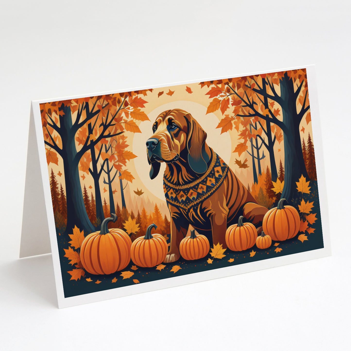 Buy this Bloodhound Fall Greeting Cards Pack of 8