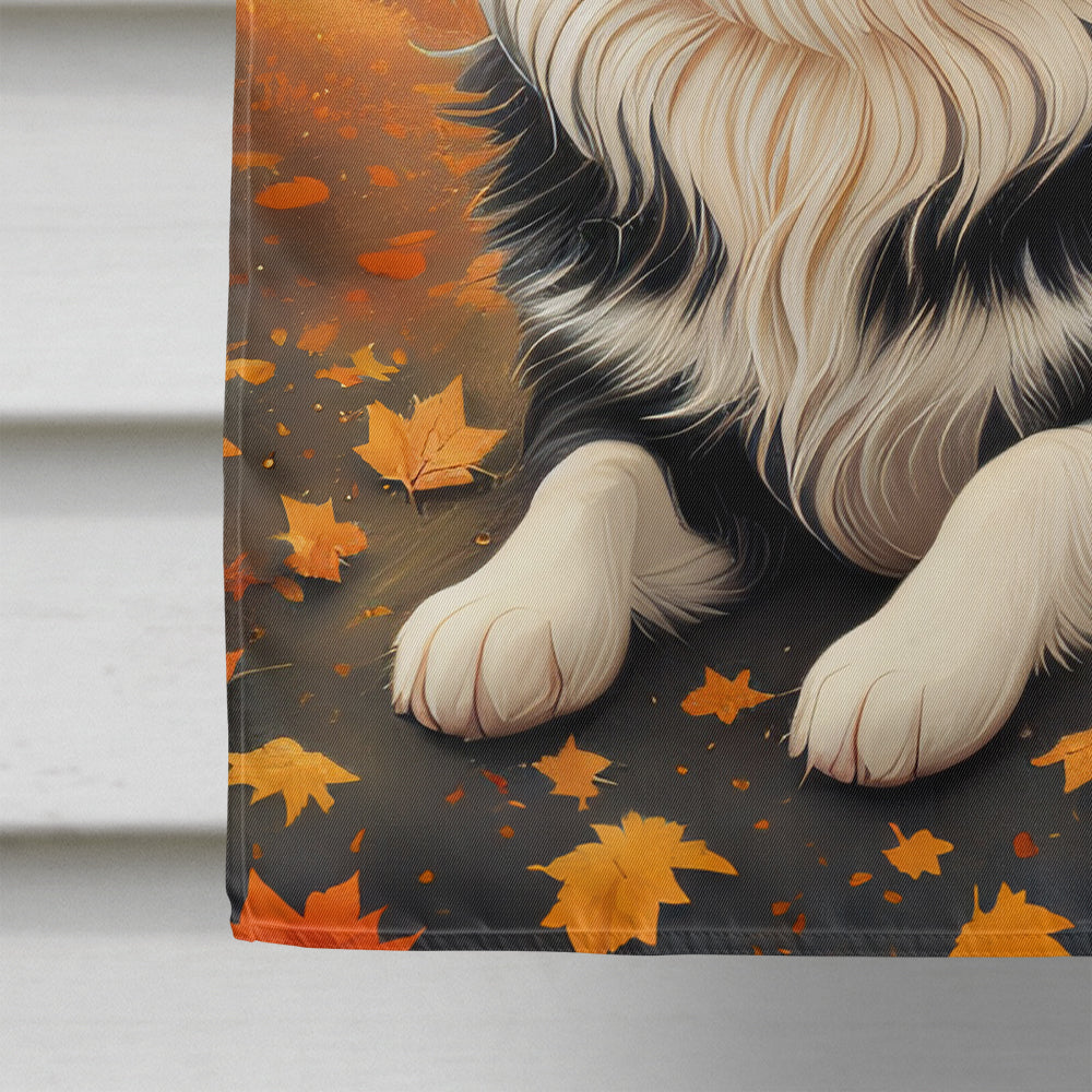 Border Collie Fall House Flag