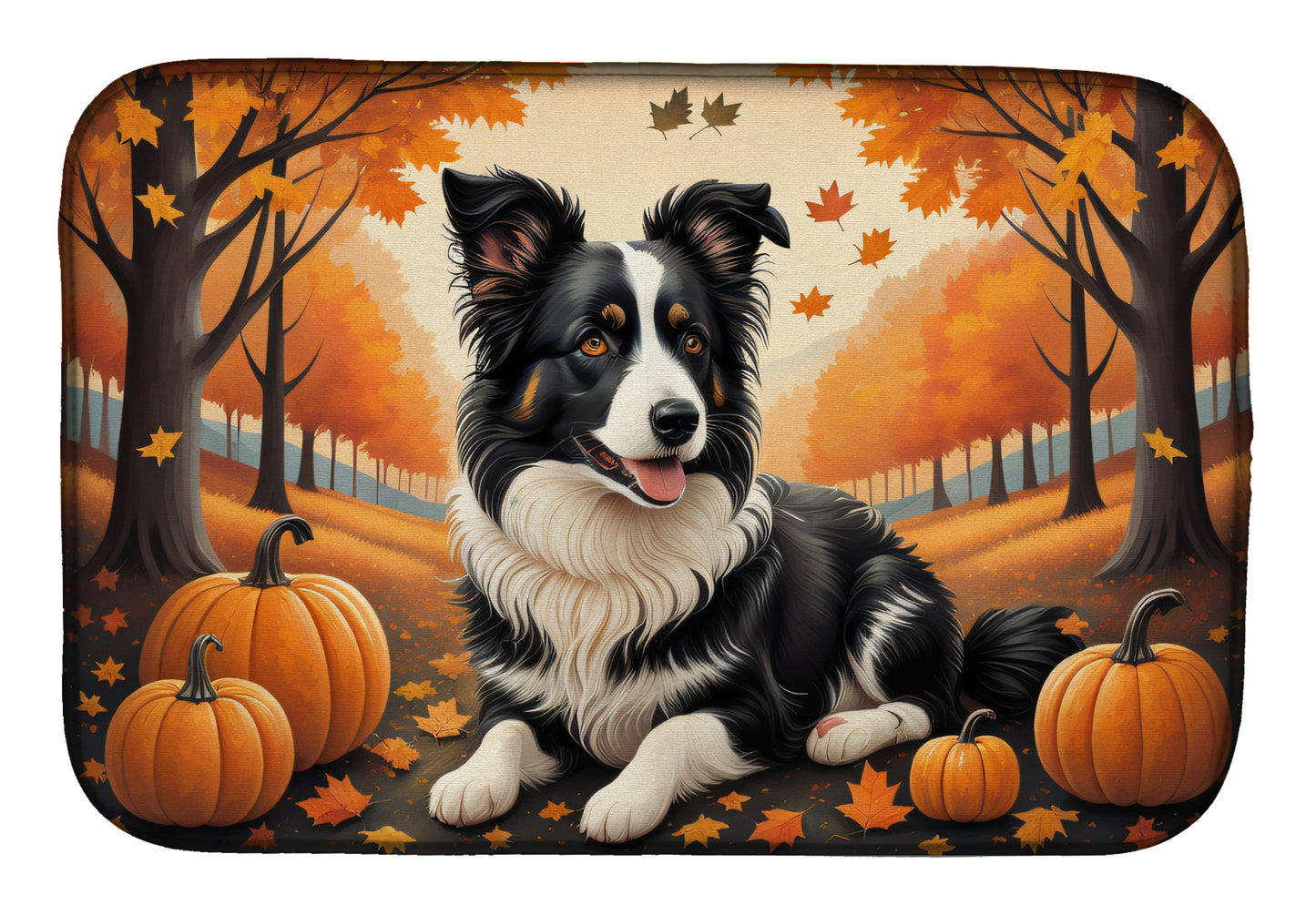 Buy this Border Collie Fall Dish Drying Mat