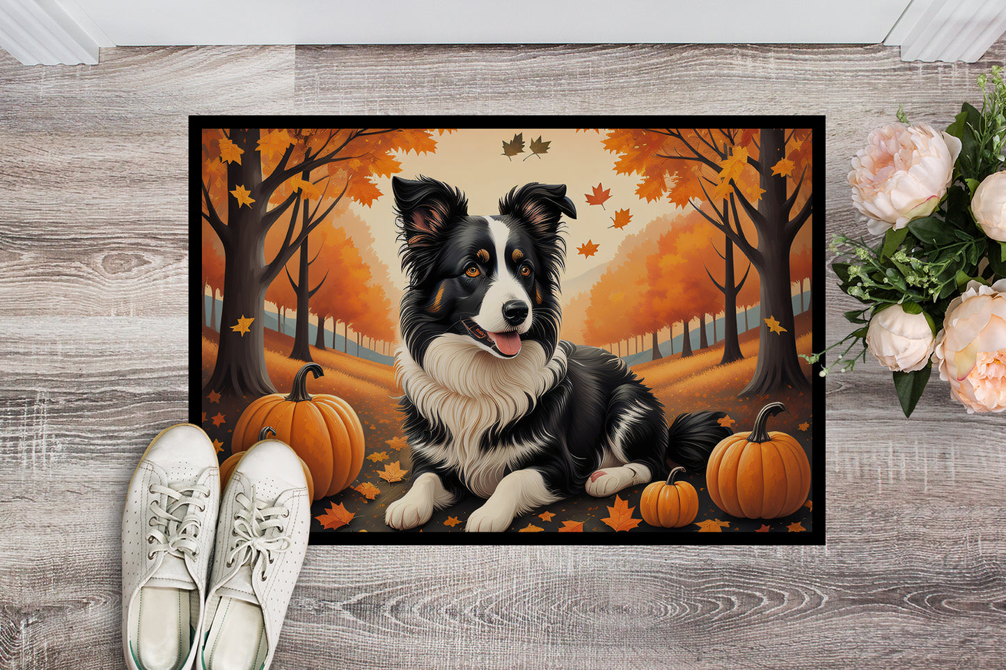 Border Collie Fall Doormat