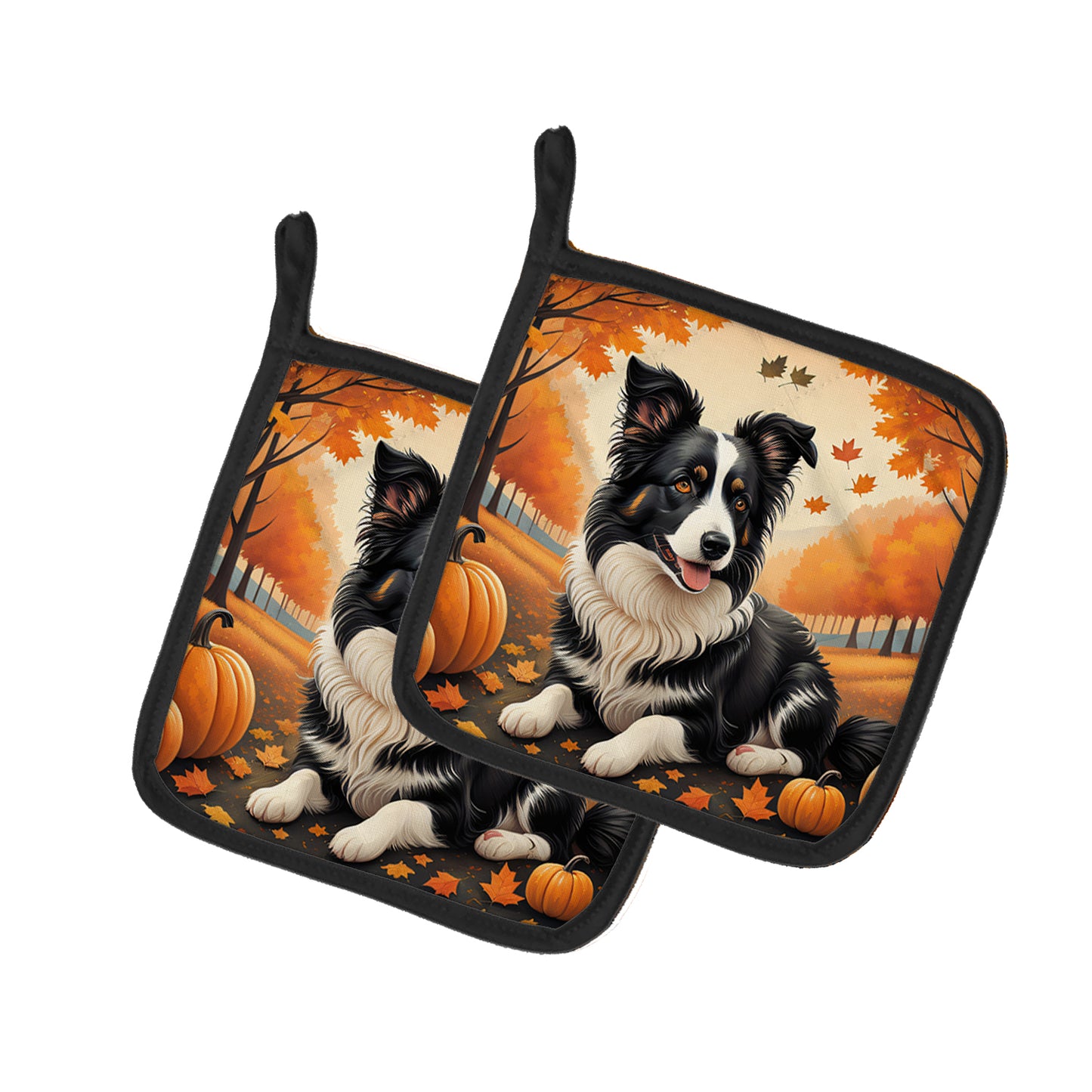 Buy this Border Collie Fall Pair of Pot Holders