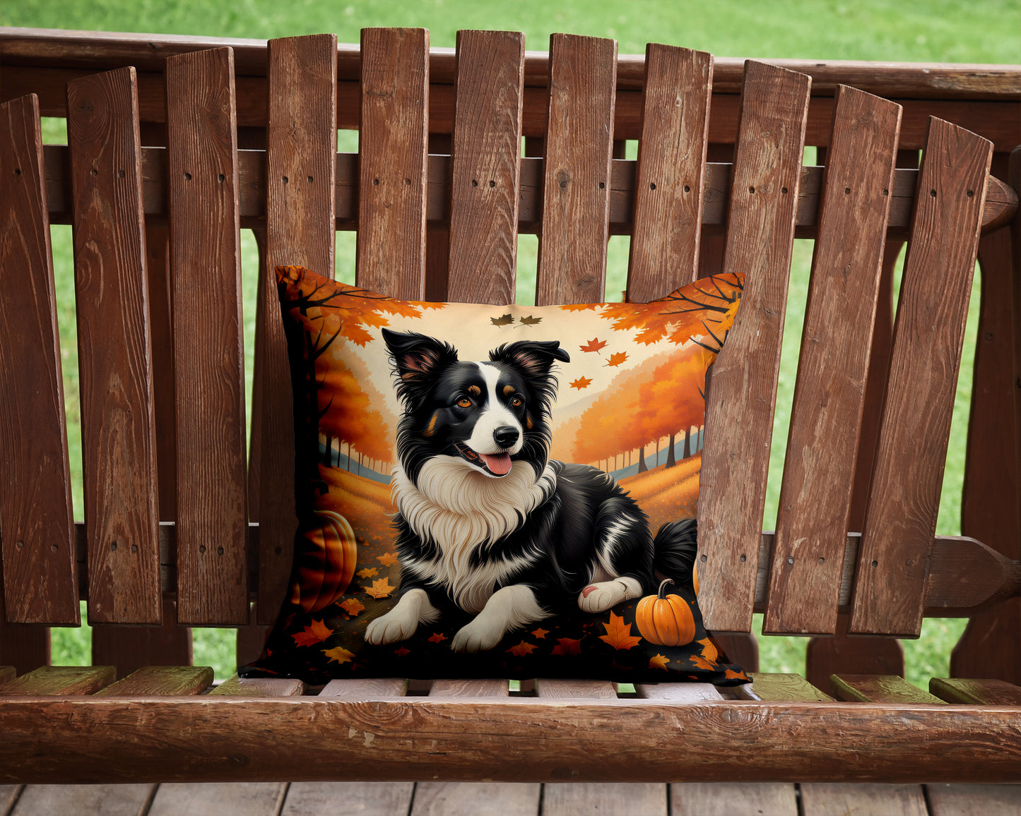 Border Collie Fall Throw Pillow