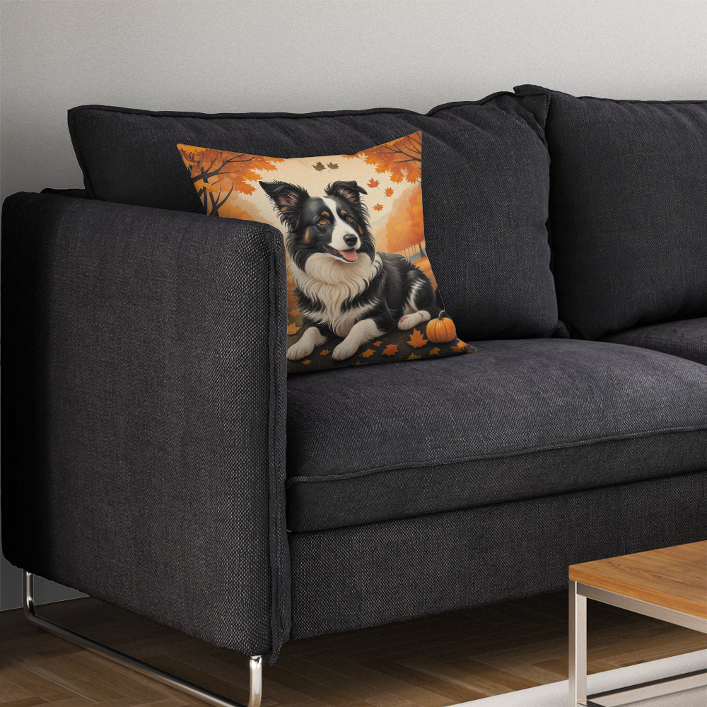 Border Collie Fall Throw Pillow