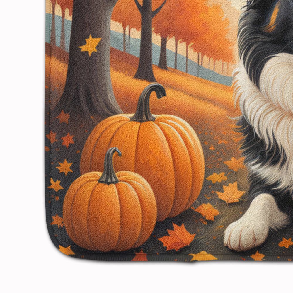 Border Collie Fall Memory Foam Kitchen Mat