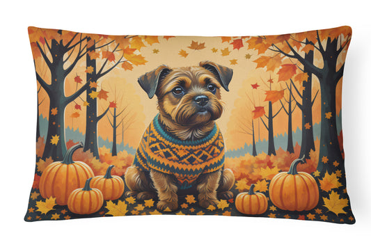 Buy this Border Terrier Fall Throw Pillow