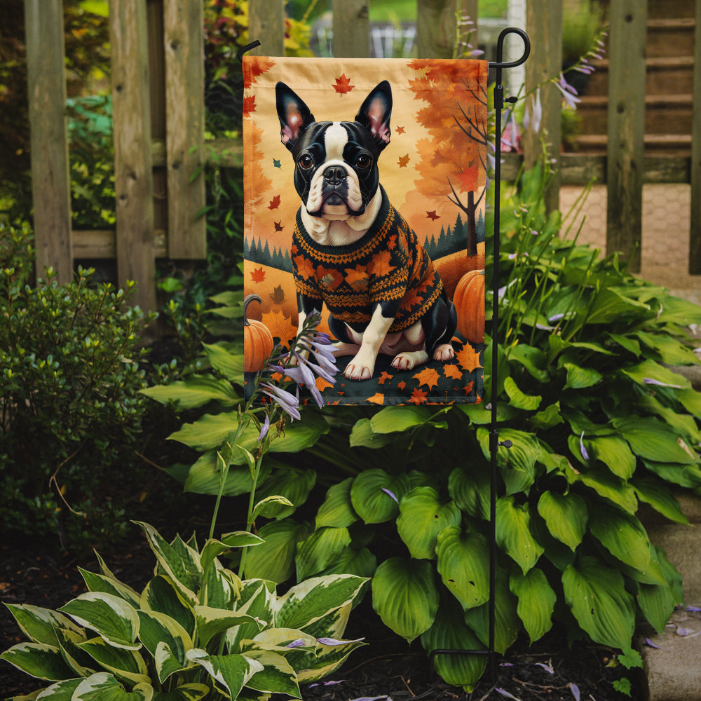 Boston Terrier Fall Garden Flag