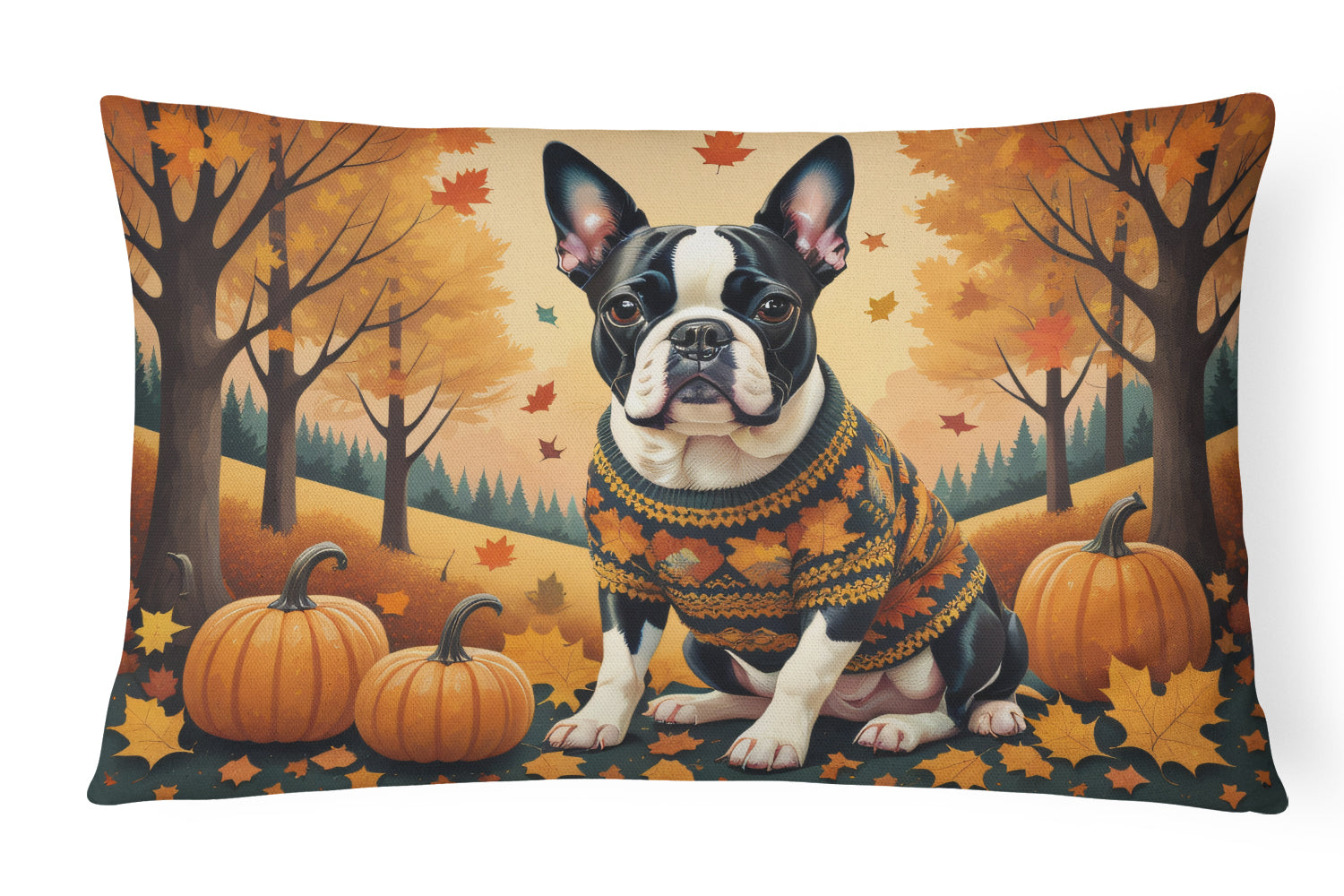 Buy this Boston Terrier Fall Throw Pillow