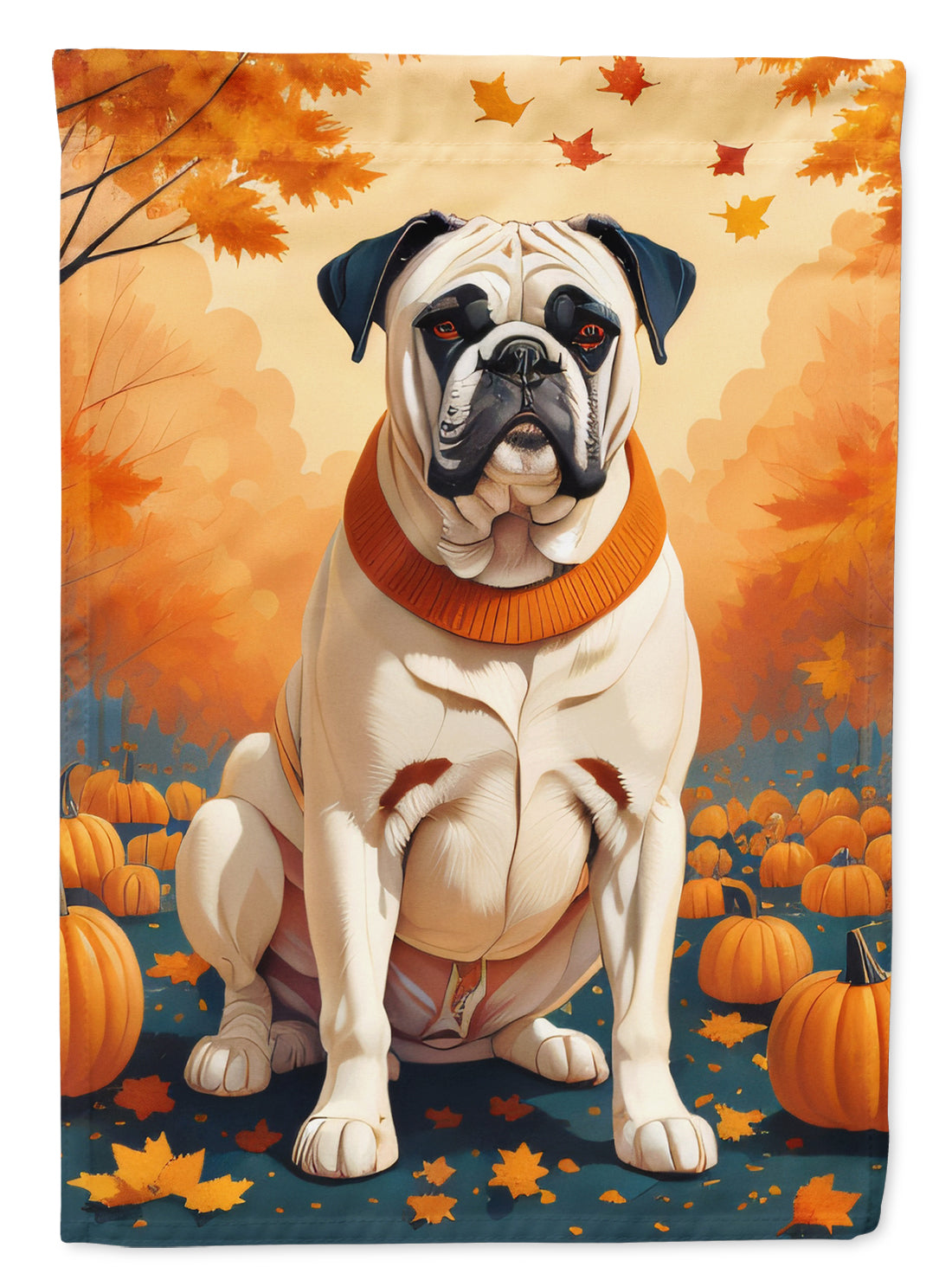 Buy this White Boxer Fall Garden Flag