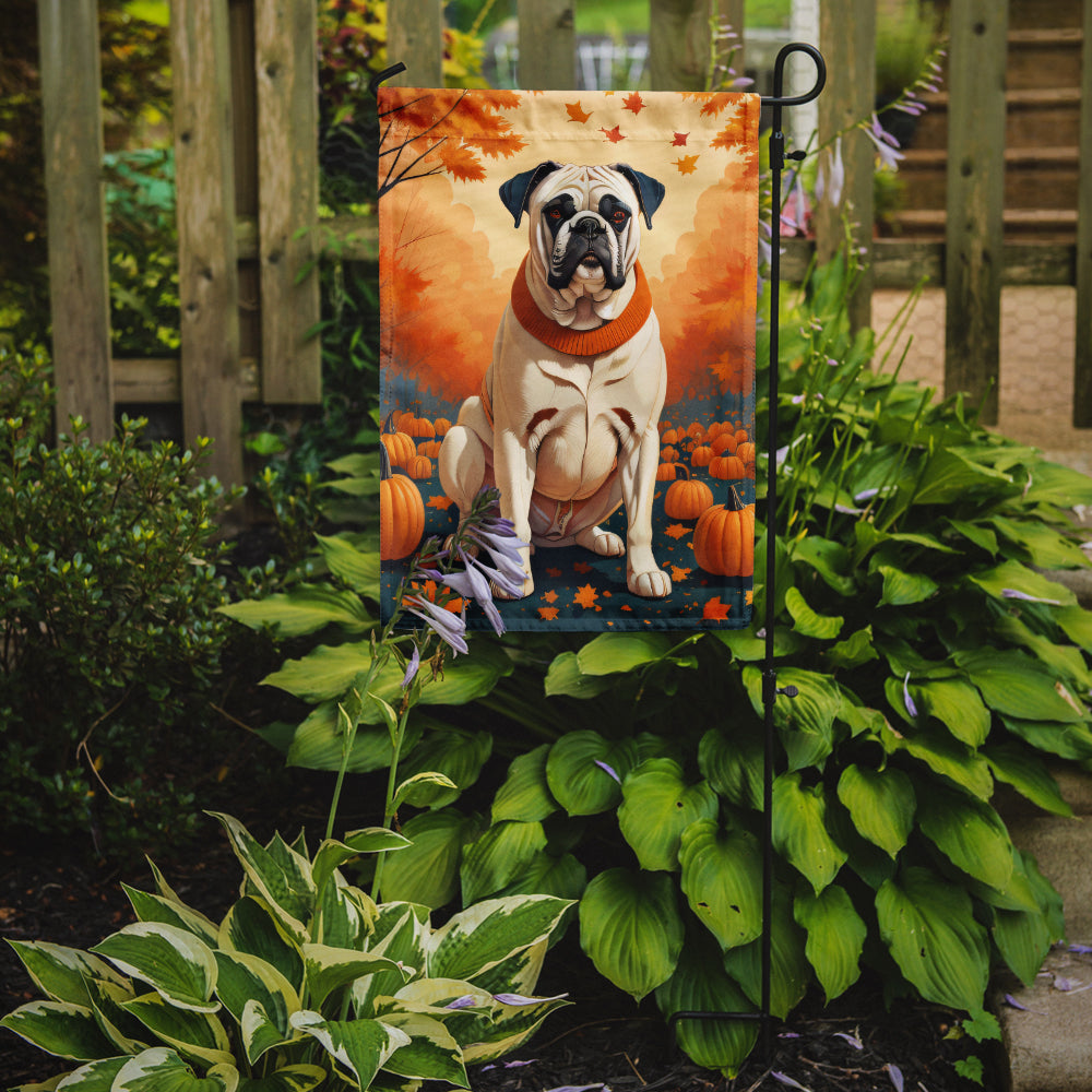 White Boxer Fall Garden Flag