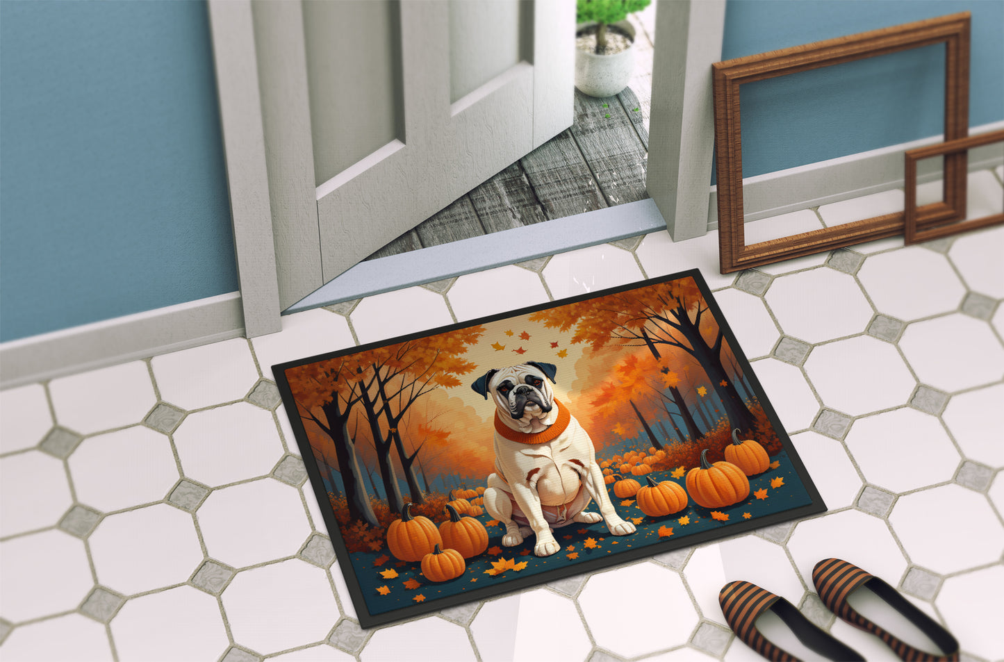 White Boxer Fall Doormat