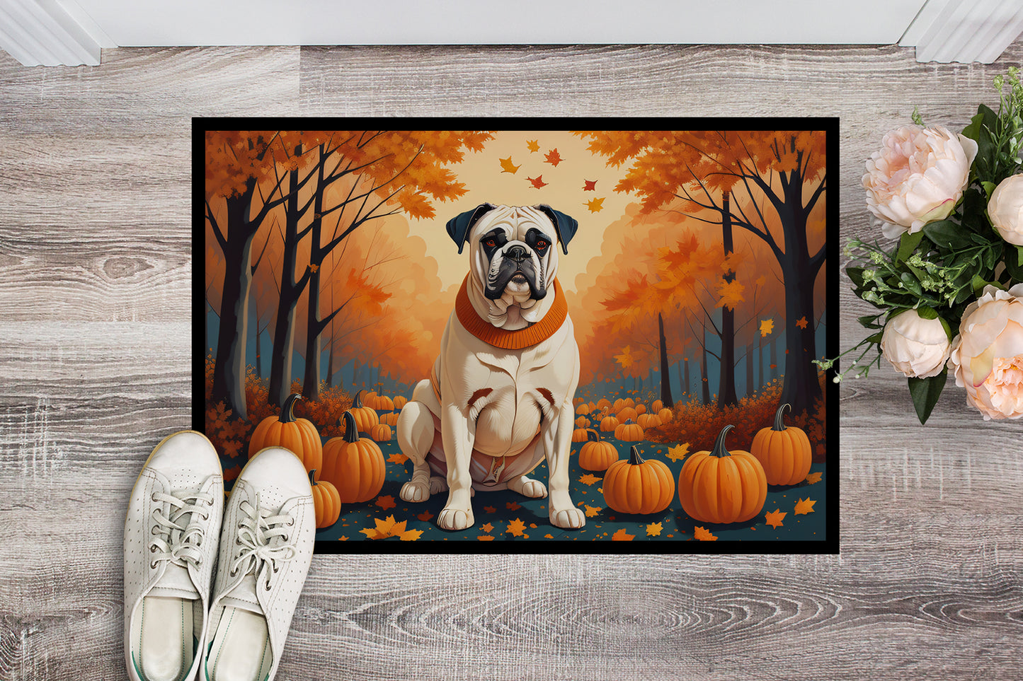 White Boxer Fall Doormat