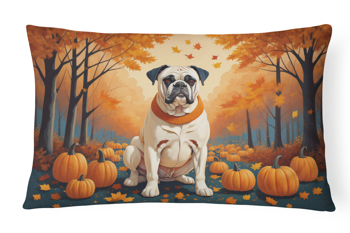 Buy this White Boxer Fall Throw Pillow