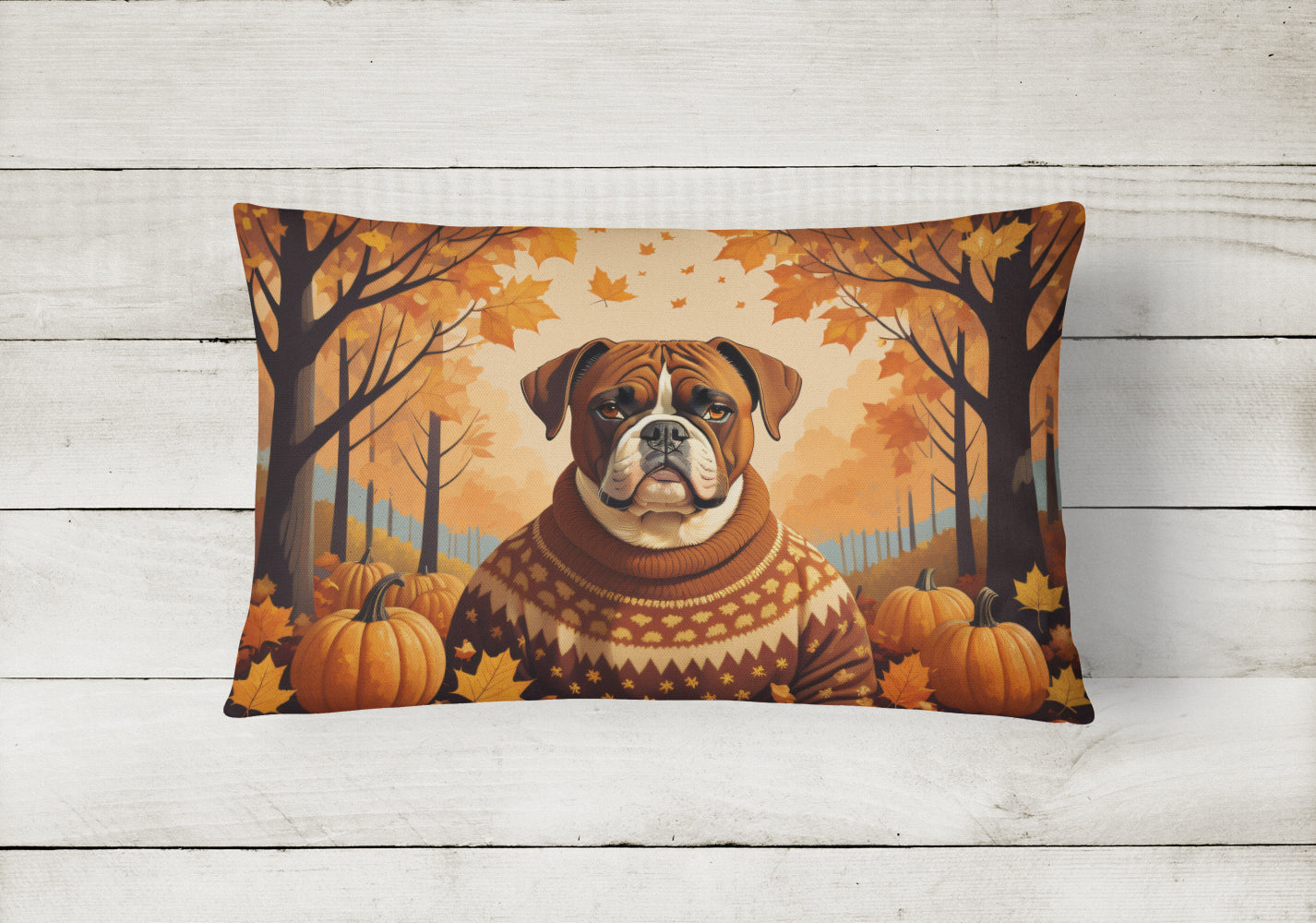 Boxer Fall Throw Pillow