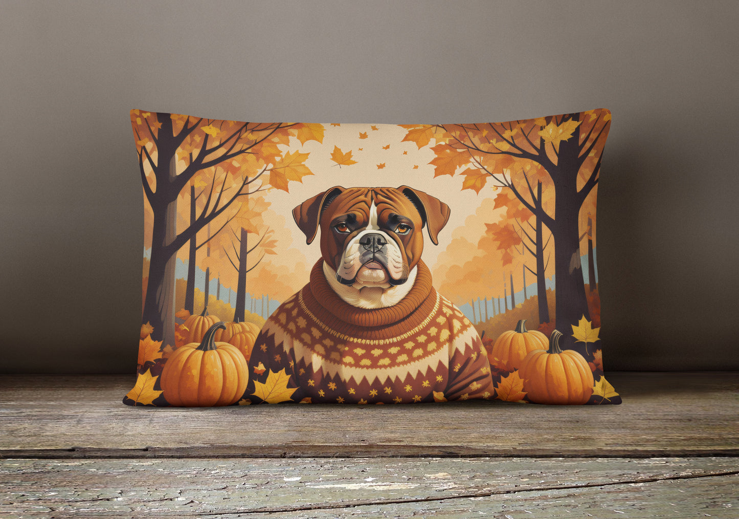 Boxer Fall Throw Pillow