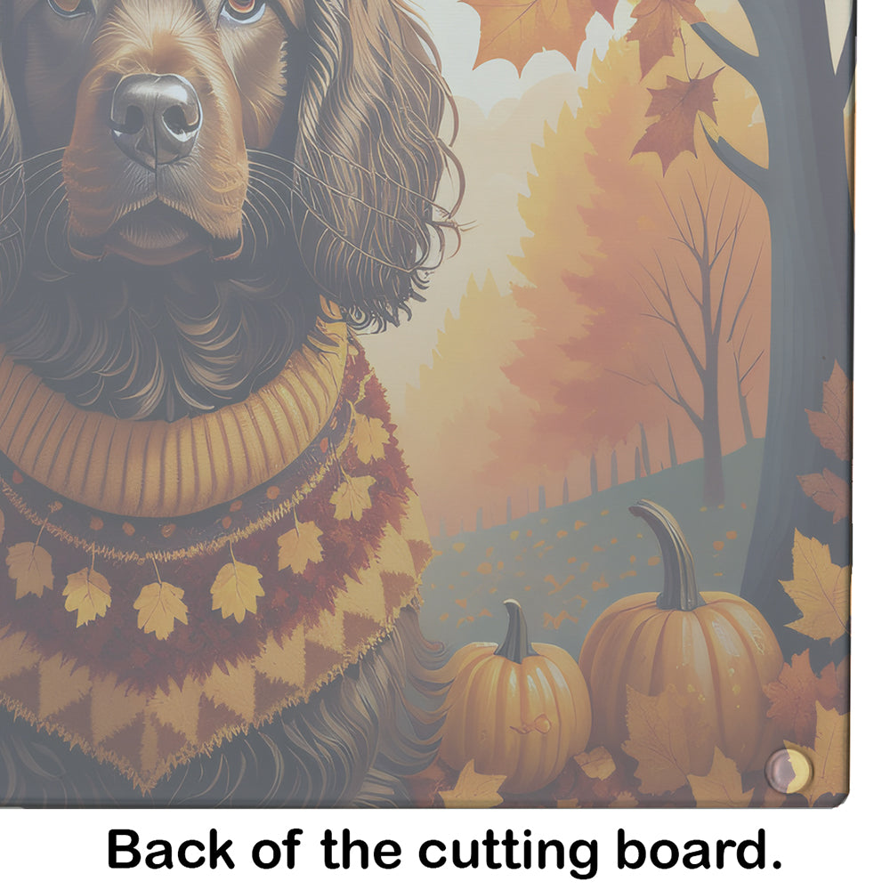 Boykin Spaniel Fall Glass Cutting Board