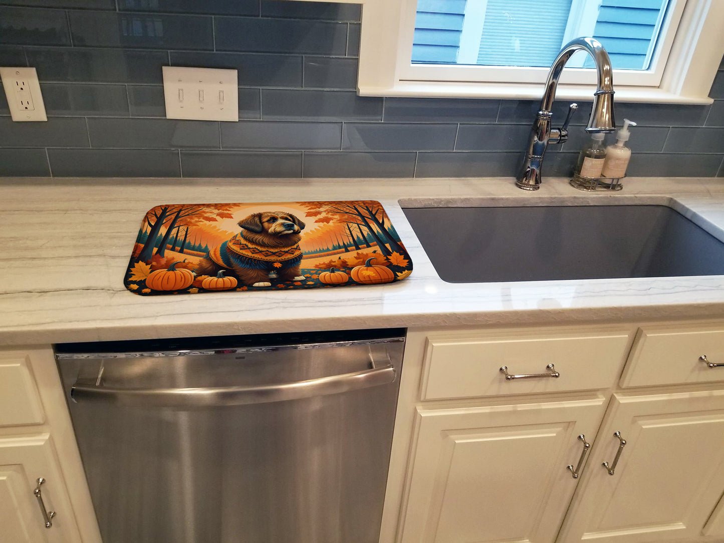 Briard Fall Dish Drying Mat
