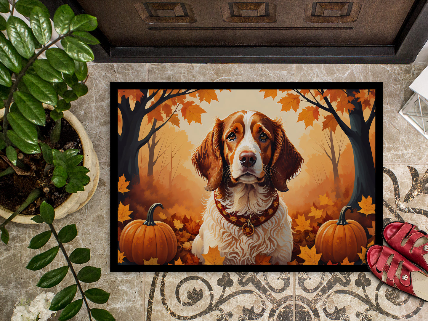 Brittany Spaniel Fall Doormat