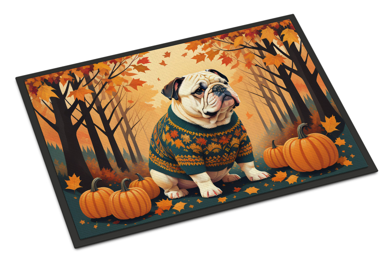 Buy this White English Bulldog Fall Doormat