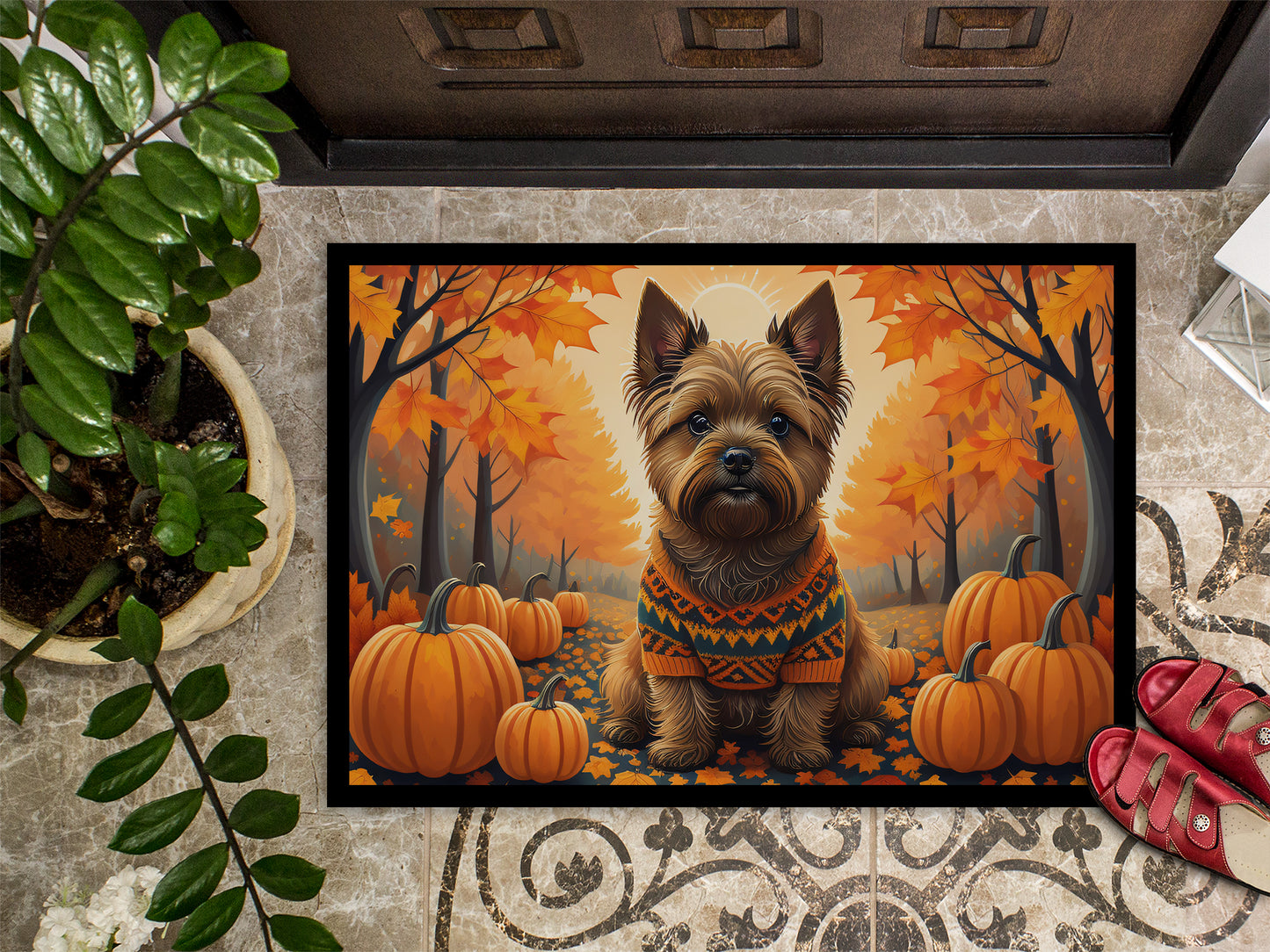 Cairn Terrier Fall Doormat