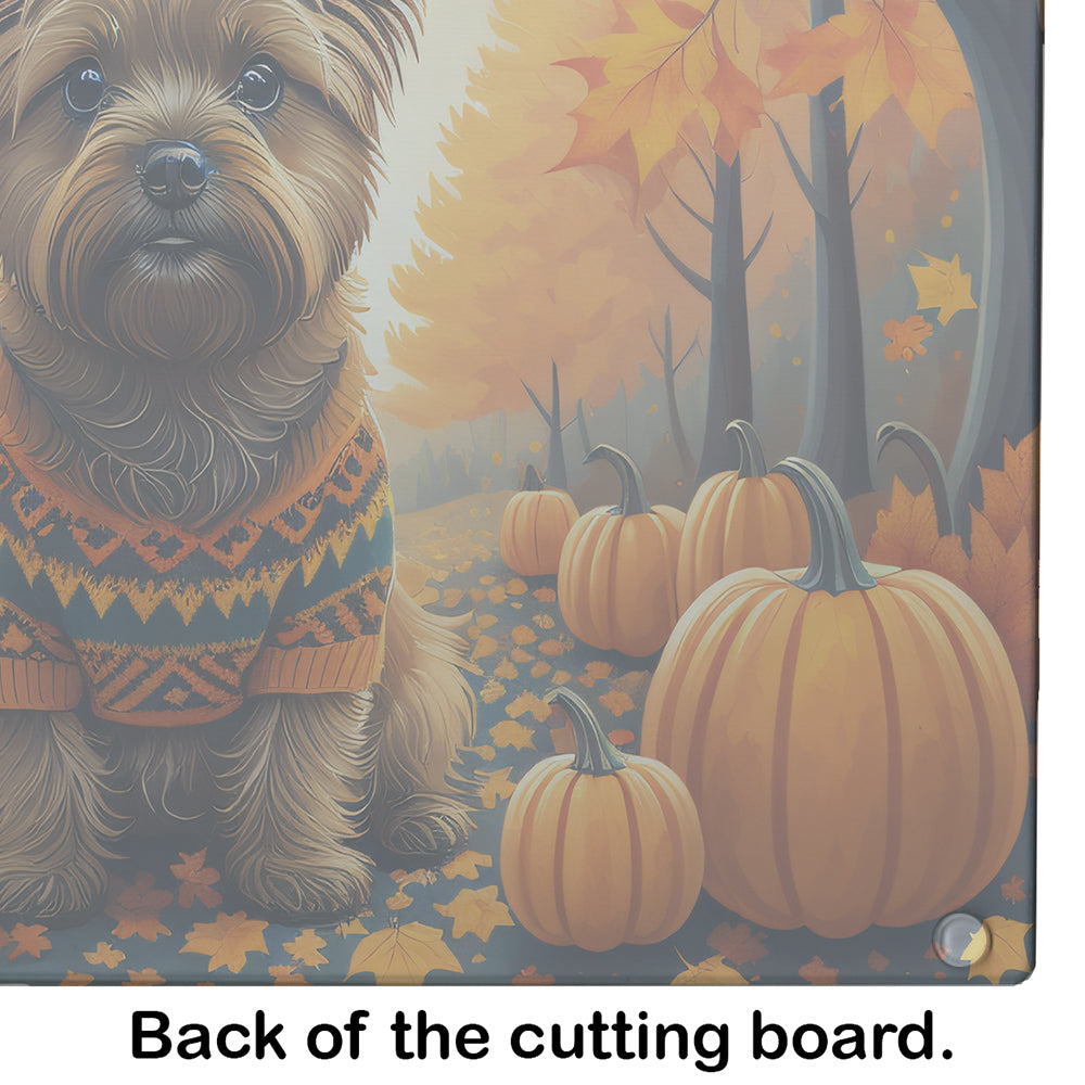 Cairn Terrier Fall Glass Cutting Board