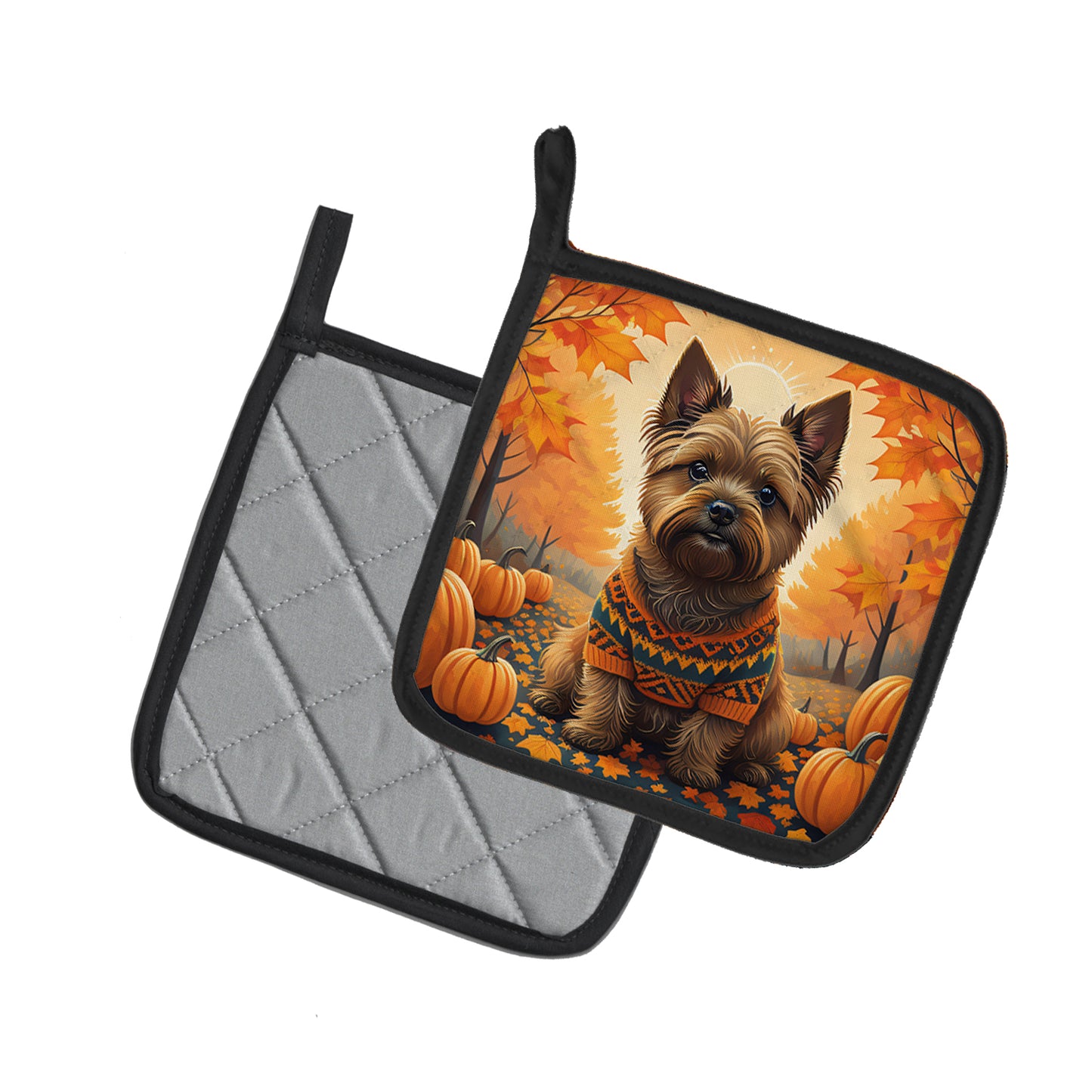 Cairn Terrier Fall Pair of Pot Holders