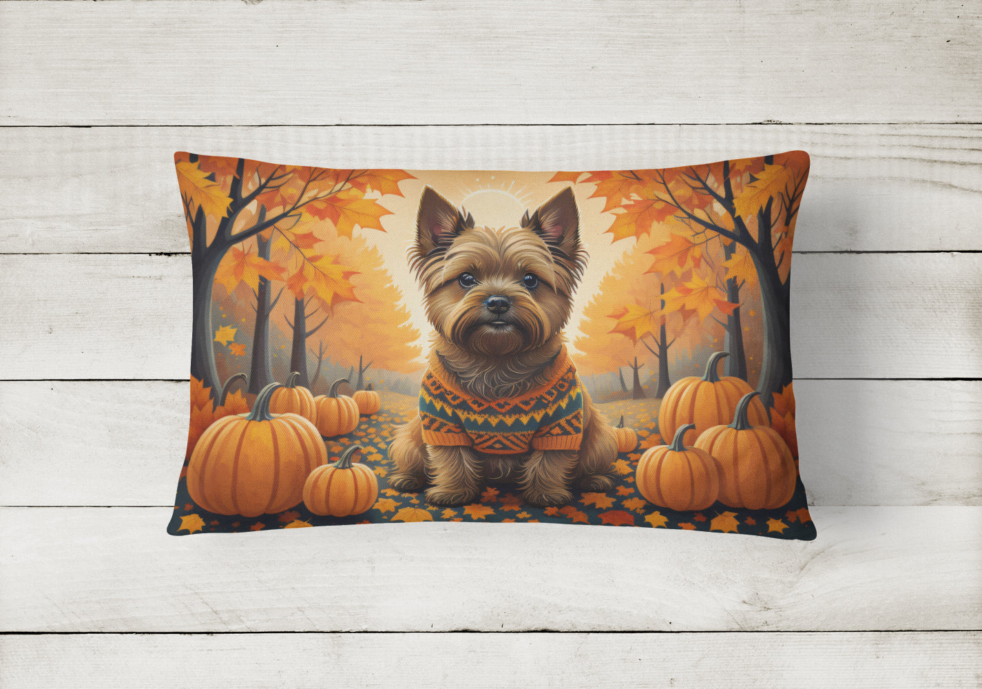 Cairn Terrier Fall Throw Pillow