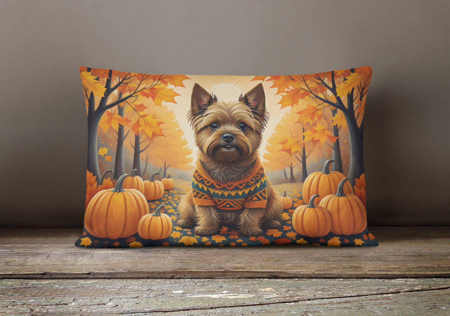 Cairn Terrier Fall Throw Pillow