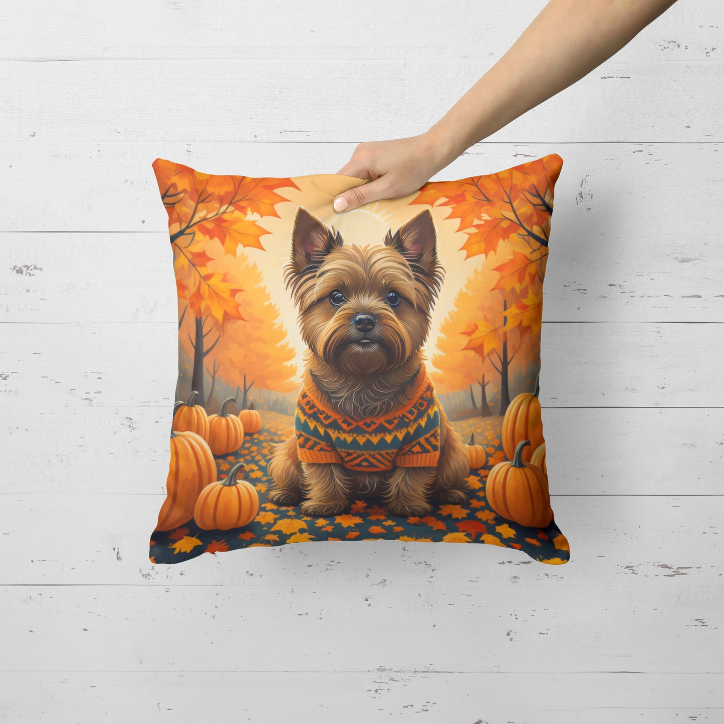 Cairn Terrier Fall Throw Pillow