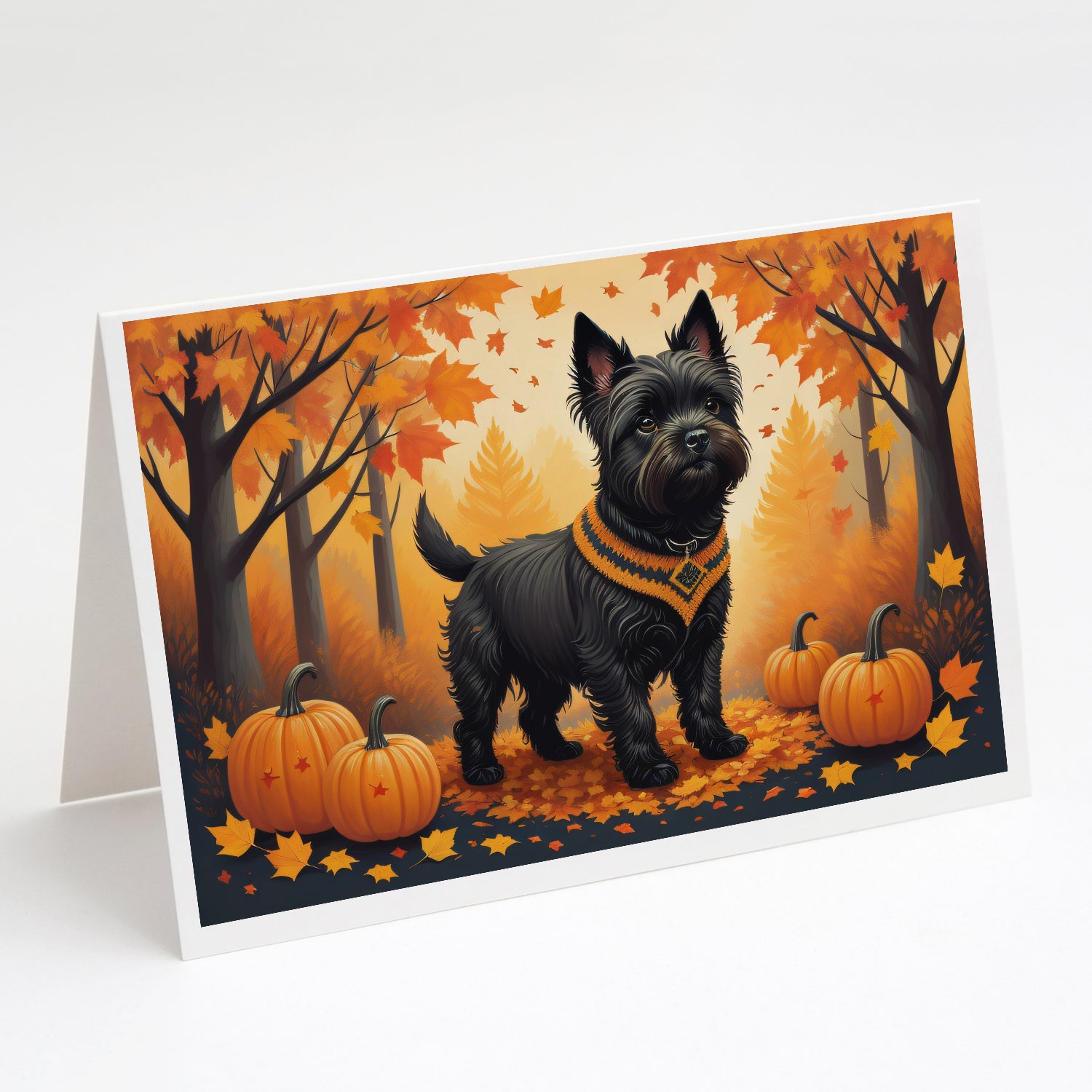 Buy this Black Cairn Terrier Fall Greeting Cards Pack of 8