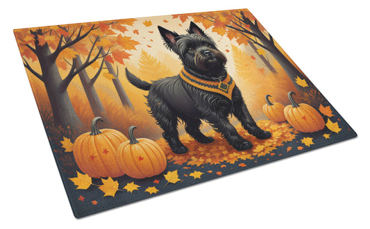 Buy this Black Cairn Terrier Fall Glass Cutting Board