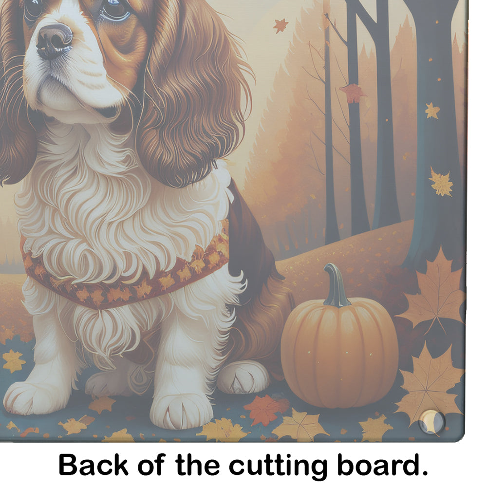 Cavalier Spaniel Fall Glass Cutting Board