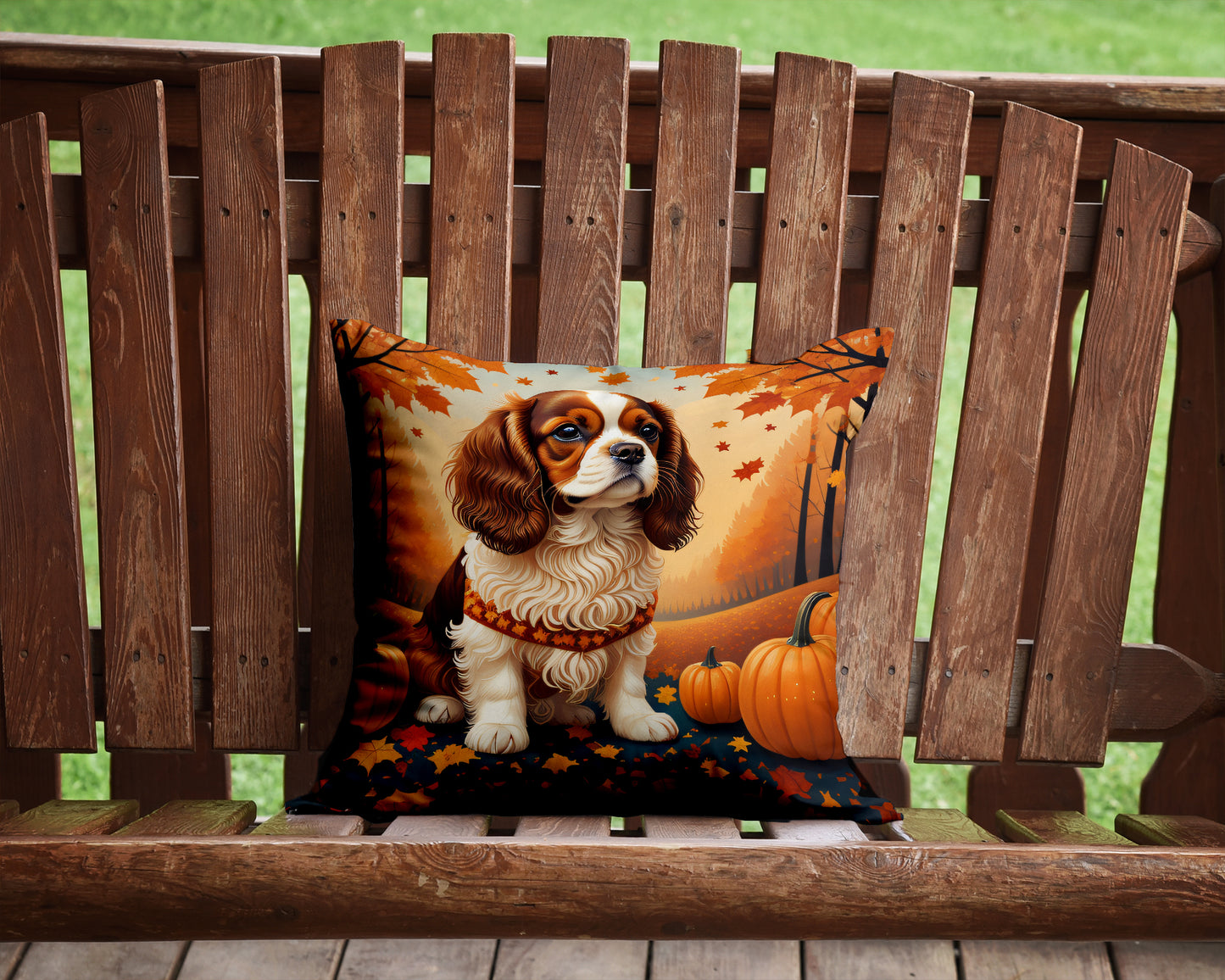 Cavalier Spaniel Fall Throw Pillow