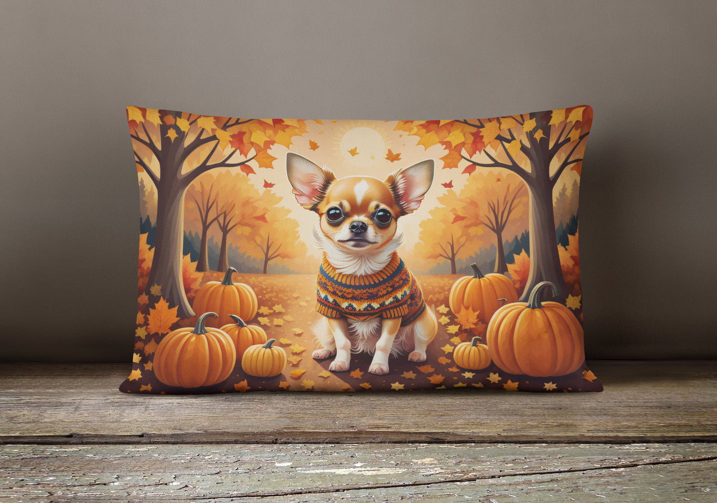 Chihuahua Fall Throw Pillow