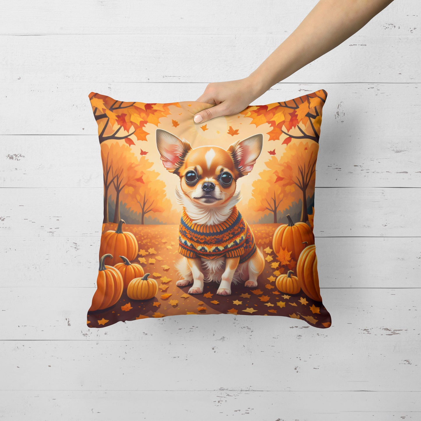 Chihuahua Fall Throw Pillow