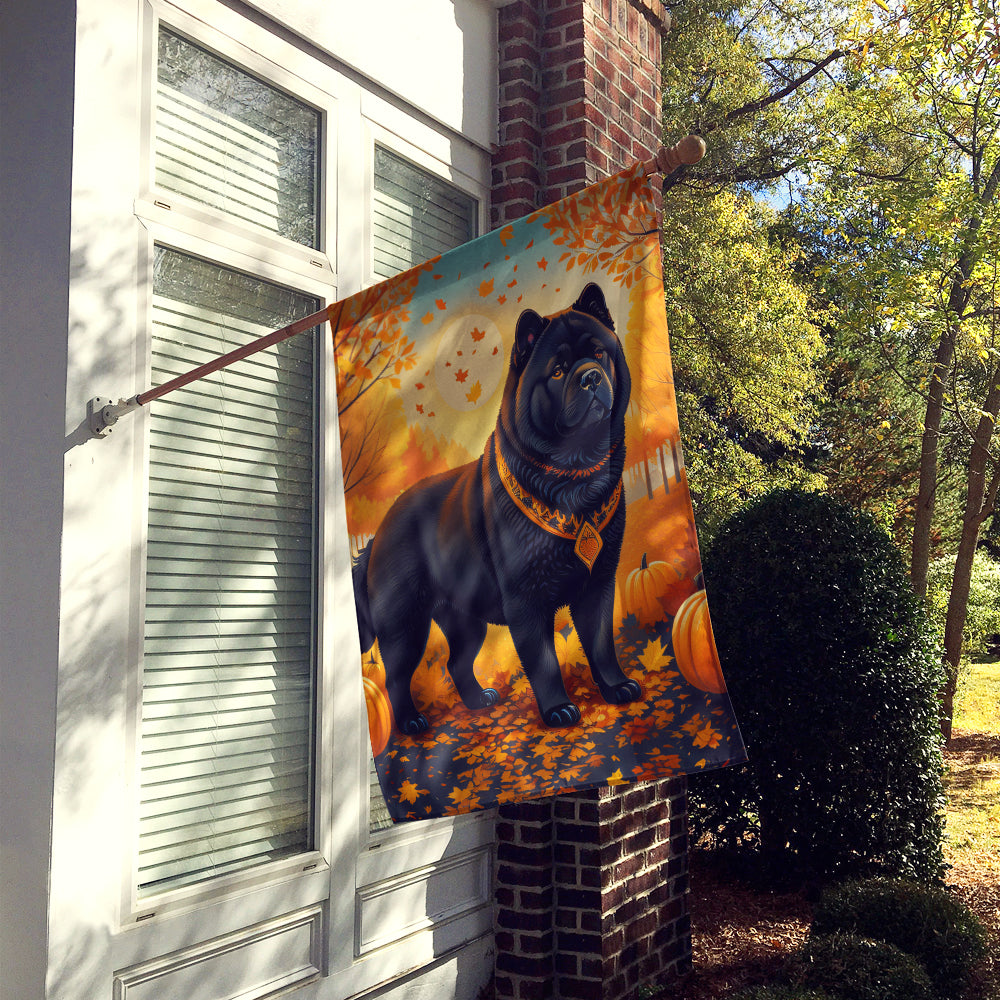 Black Chow Chow Fall House Flag