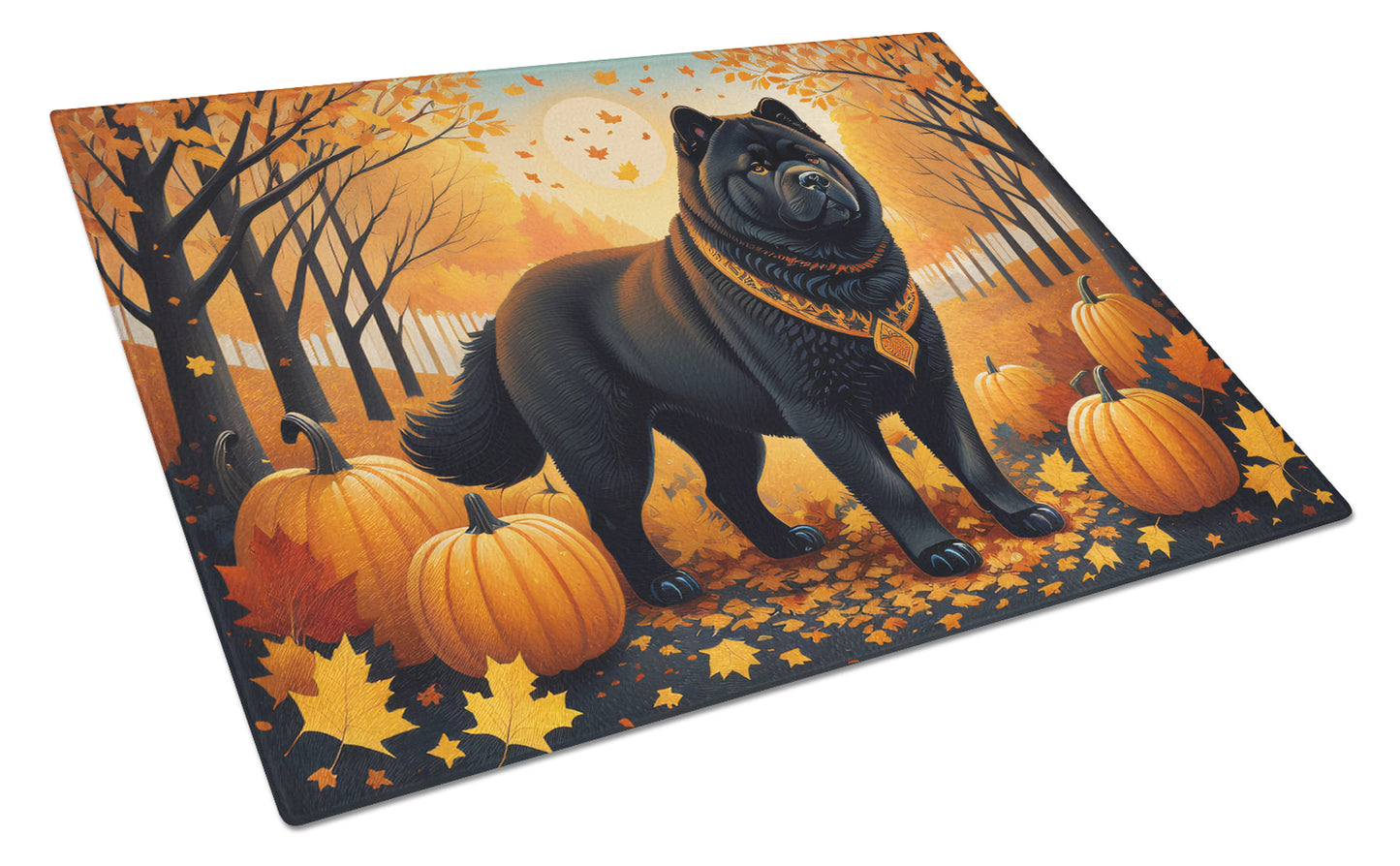 Buy this Black Chow Chow Fall Glass Cutting Board