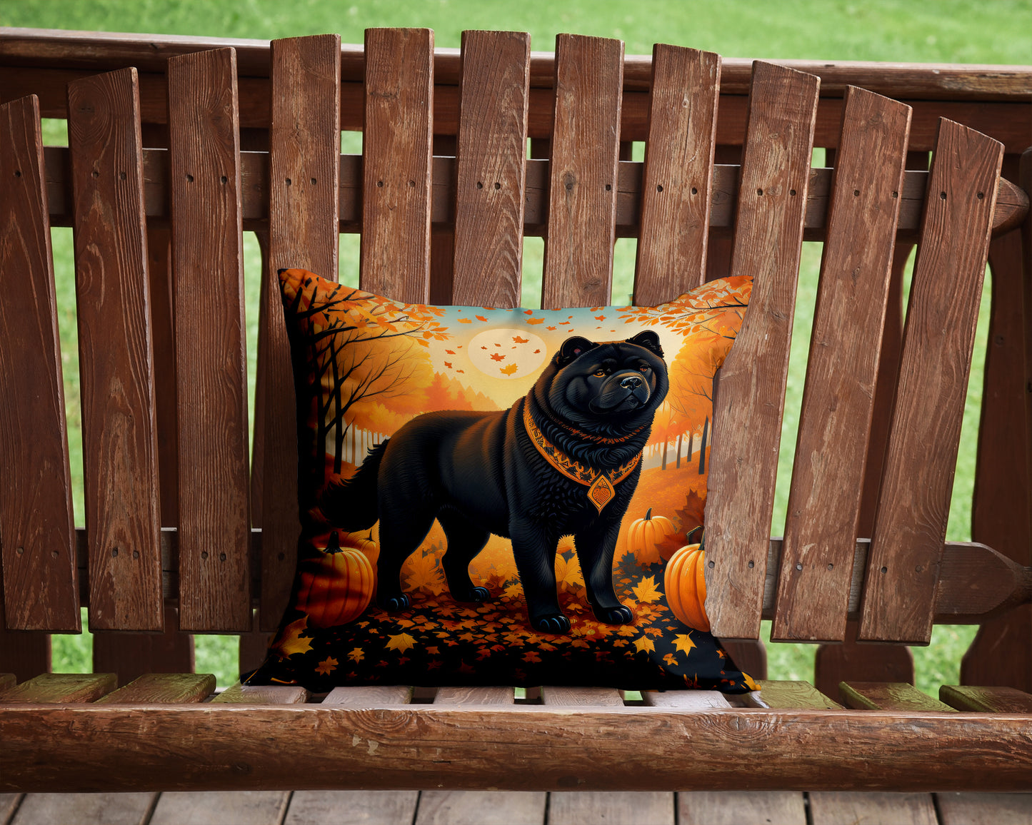 Black Chow Chow Fall Throw Pillow