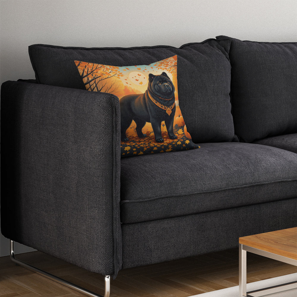 Black Chow Chow Fall Throw Pillow