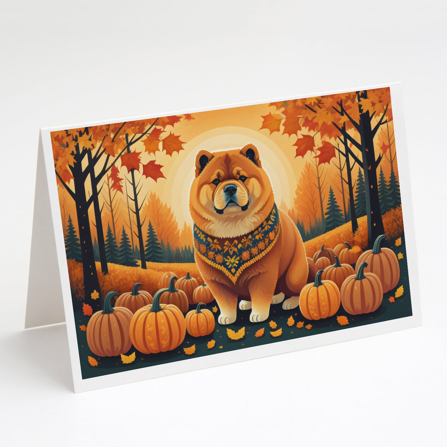 Buy this Chow Chow Fall Greeting Cards Pack of 8