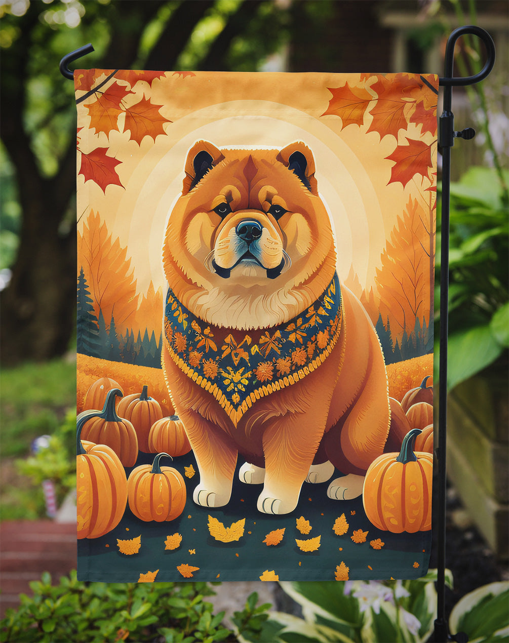 Chow Chow Fall Garden Flag