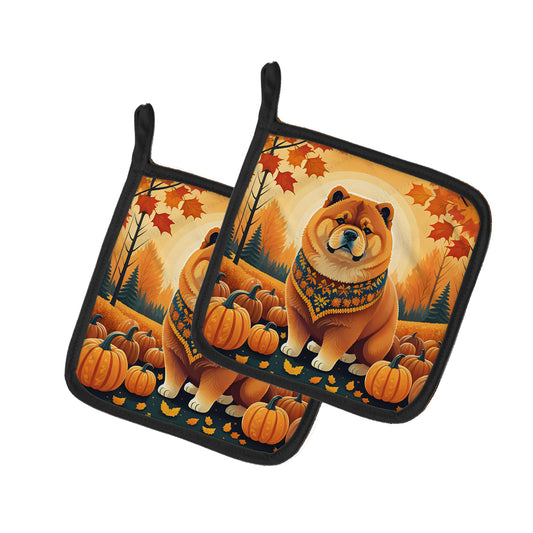 Buy this Chow Chow Fall Pair of Pot Holders